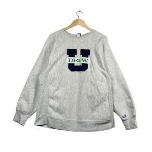 Vintage U Drew University Knit Sweatshirt Large
